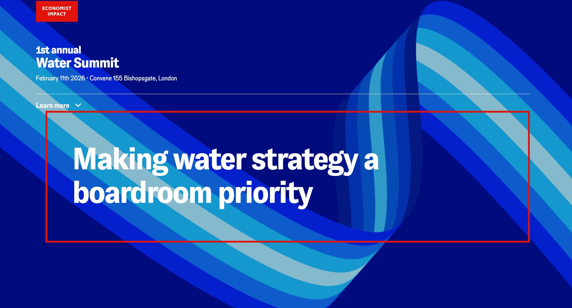 ECONOMIST IMPACT - 1st annual Water Summit
